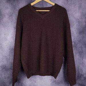 Vintage chunky ribbed chocolate mocha brown ivy trad old money style sweater